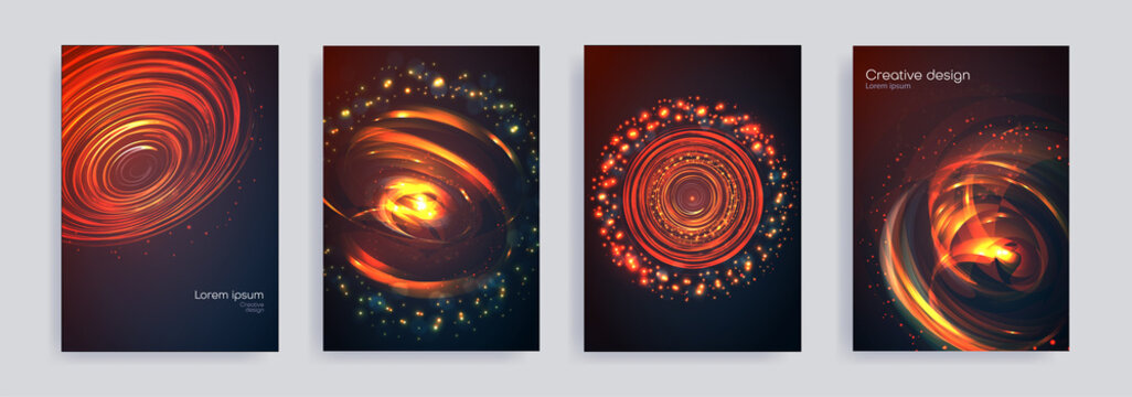 Set of space creative covers for your design