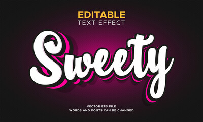 Aufkleber - Sweety text effect. Editable 3d fancy font style perfect for logo, title or heading