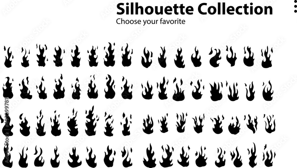 drawing outline fire vector element flame icon logo cartoon wallpaper background clipart symbol set