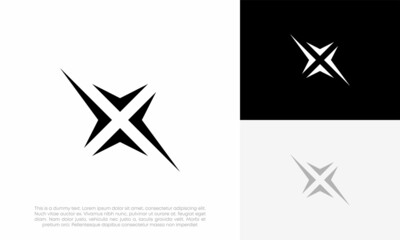 letter X logo initial abstract vector icon design illustration