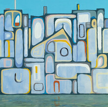 A Painting With A Suggestion Of Urban Lanscape.