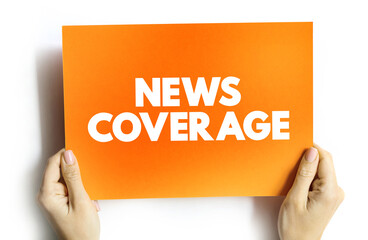 Poster - news coverage text quote on card, concept background