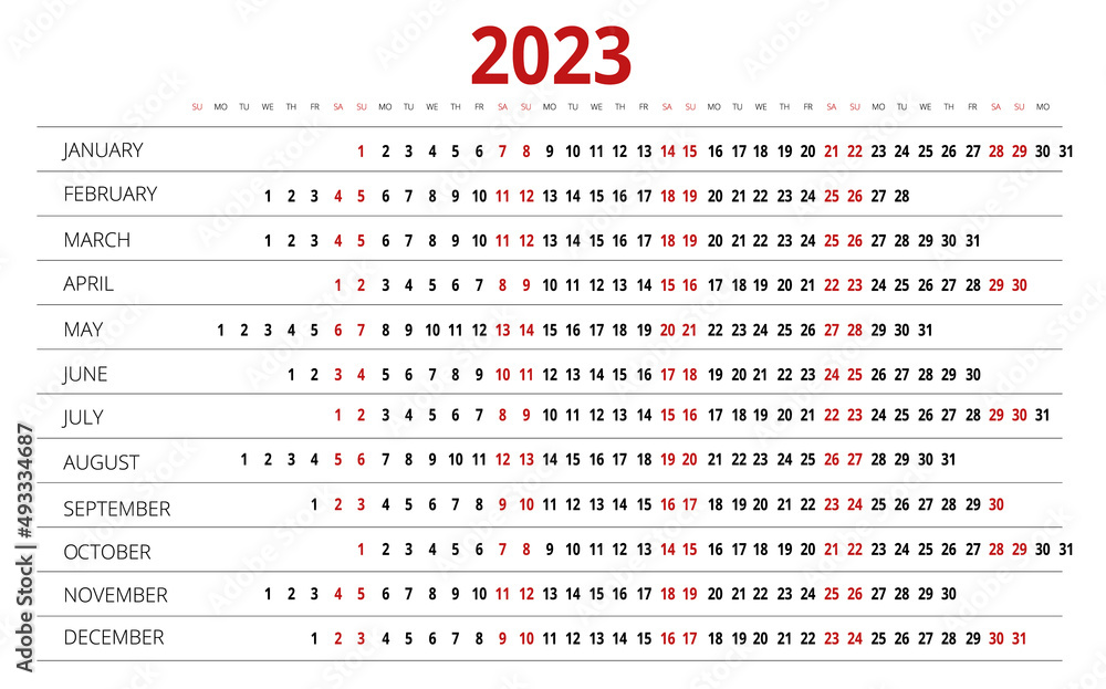 Calendar Planner For 2023 Calendar Template For 2023 Stationery Design