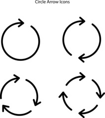 Poster - Set of circle arrow vector icons. Recycling icon. Circular vector arrows. Refresh and reload arrow icon. Arrows flat sign. Repeat cycle symbol.