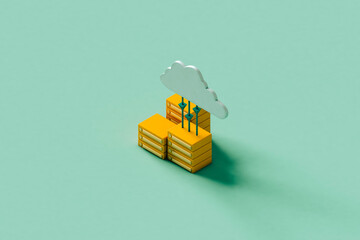 Cloud computing concept with copy space.