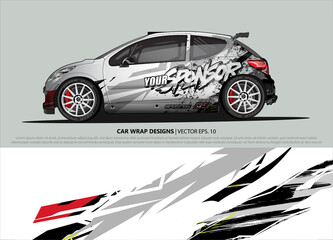 Race car wrap design vector for vehicle vinyl sticker and automotive decal livery