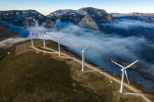 Wind Generators On A Cloudy Ridge
