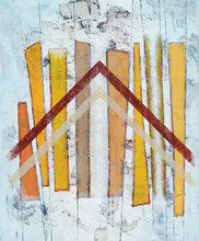 An Abstract Painting; Strips On A Grunge Background.