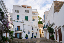 Mediterranean Architecture In The Streets Of Ibiza.