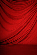Red Draped Fabric, Great As Portrait Studio Background Or Theater, Stage Or Show Curtain.