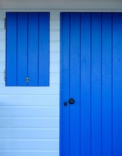 Blue Door And Window Shutter.

