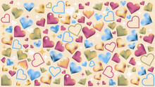 Colorful Hearts Pattern Background. 