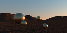 Metallic Golden Spheres