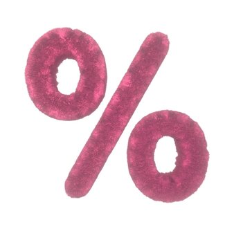Fuzzy Pink Themed Font Percent Sign