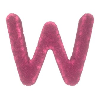 Fuzzy Pink Themed Font Letter W