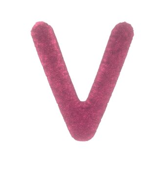 Fuzzy Pink Themed Font Letter V