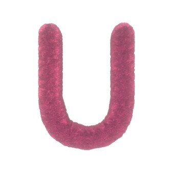 Fuzzy Pink Themed Font Letter U