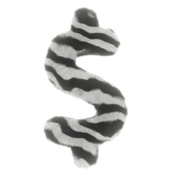 Furry Zebra Themed Font Dollar Sign