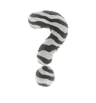 Furry Zebra Themed Font Question Mark
