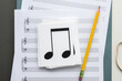 © Lauren Lee/Stocksy - Rhythm flashcards and sheet music