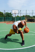 Handsome Black Man Holding A Basketball