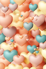Pastel Hearts Valentine's Day Background