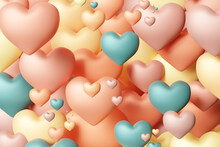 Pastel Hearts Valentine's Day Background