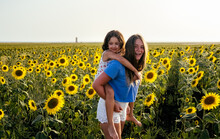 Girls With Sunflowers