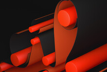 Abstract Orange Curved Shapes