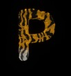 Furry Tiger Themed Font Letter P