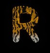 Furry Tiger Themed Font Letter R