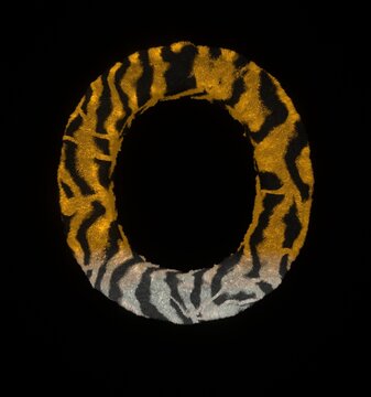 Furry Tiger Themed Font Letter O