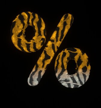 Furry Tiger Themed Font Percent Sign