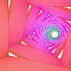 colorful tunnel abstract 3d background . 3d rendering illustration