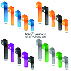 Leinwandbilder - Collection infographic template for modern data visualization and ranking