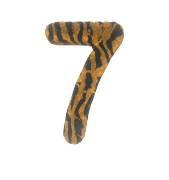 Furry Tiger Themed Font With White Background Number 7