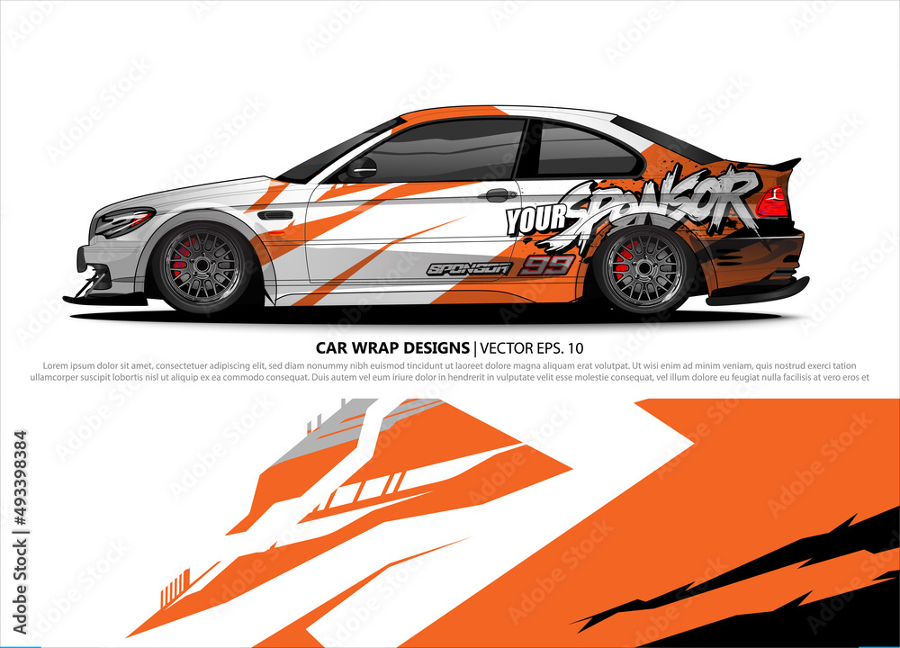 car wrap design. simple lines with abstract background vector concept ...