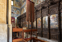 The Interior Of The Greek Orthodox Church Of The Annunciation In The Old Part Of Nazareth, Northern Israel
