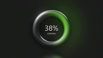Aufkleber - Circle with loading percentages. Motion. 3D ring with percentages and inscription loading. Stylish interface during download process