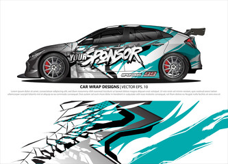 car wrap design. simple lines with abstract background vector concept for vehicle vinyl wrap and automotive decal livery
