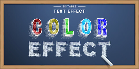 Wall Mural - Editable Text Effect Mockup. Chalk Text Effect
