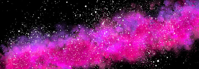Wall Mural - space background with realistic nebula and lots of shining stars. infinite universe and starry night