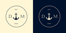 Letter D, M And Anchor Logo