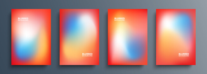Fototapete - set of blurred backgrounds with modern abstract blurred color gradient patterns. templates collectio