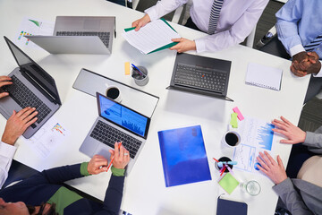 Business people in meeting working at conference table