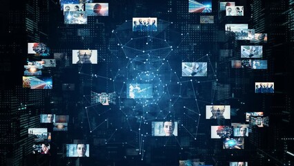 Aufkleber - Digital contents concept. Social networking service. Streaming video. NFT. Non-fungible token.