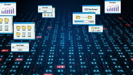 Poster - Digital transformation concept. Dialogs of software.