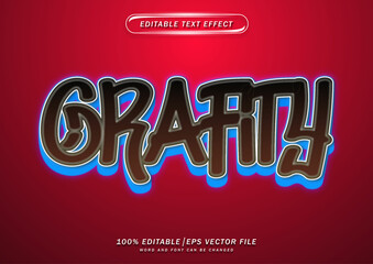 Poster - Grafity text effect. neon style