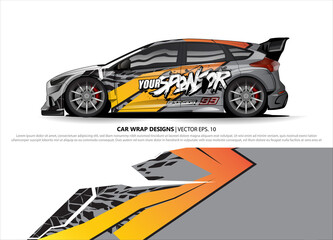 Race car wrap design vector for vehicle vinyl sticker and automotive decal livery
