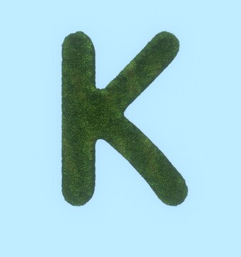 Grass Themed Font Letter K
